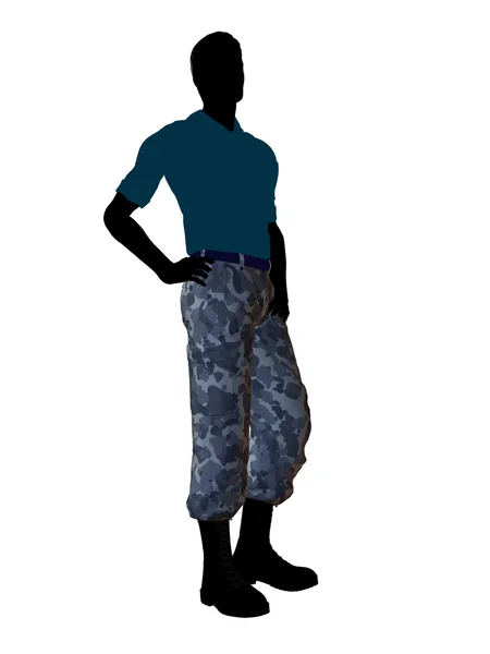Силуэт солдатской иллюстрации — стоковое фото
