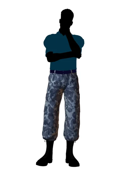 Männliche Soldaten Illustration Silhouette — Stockfoto