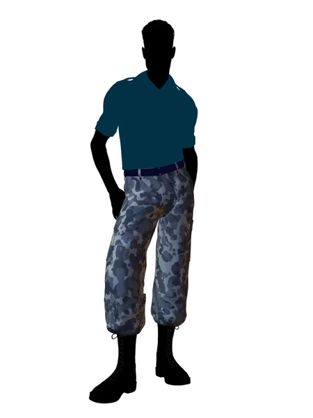 Чоловічий солдат Ілюстрація силует — стокове фото
