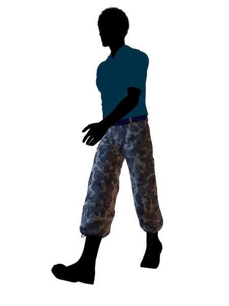 Silueta de ilustración de soldado afroamericano — Foto de Stock