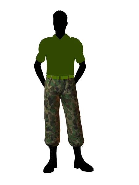 Mannelijke soldaat illustratie silhouet — Stockfoto