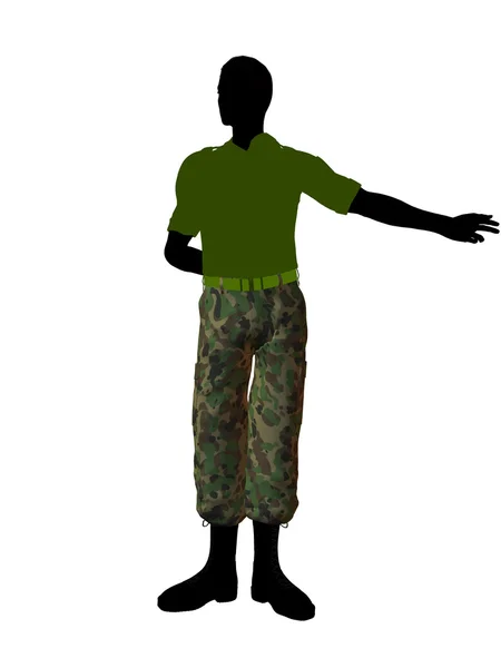 Чоловічий солдат Ілюстрація силует — стокове фото