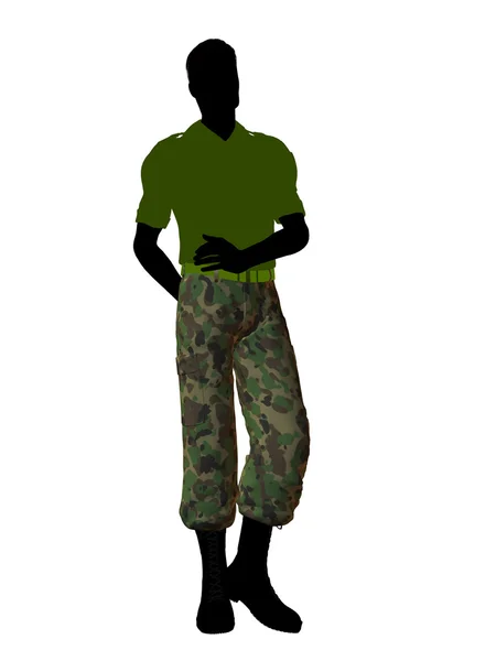Male Soldier Illustration Silhouette — Stock Photo, Image