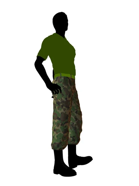 Mannelijke soldaat illustratie silhouet — Stockfoto