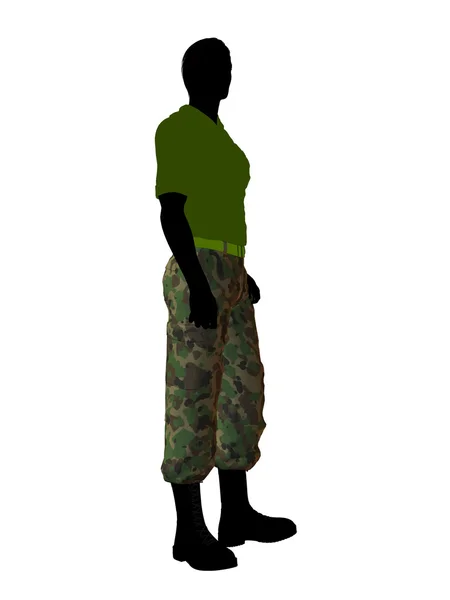 Silueta de ilustración de soldado masculino — Foto de Stock