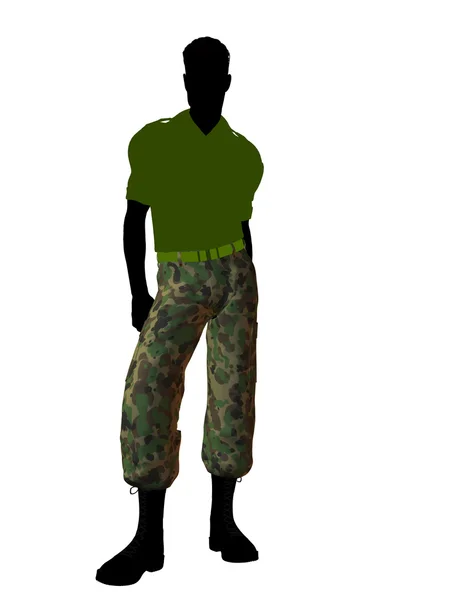 Αρσενικό στρατιώτης εικονογράφηση σιλουέτα — Φωτογραφία Αρχείου