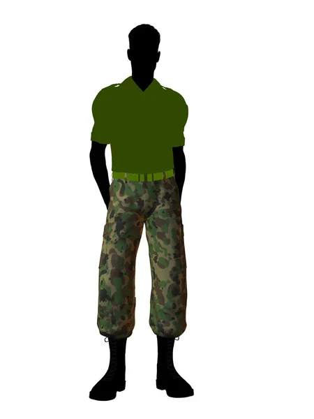 Silhouette d'illustration de soldat masculin — Photo