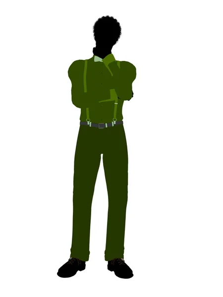 African American Business Man Silhouette — Stock Photo, Image