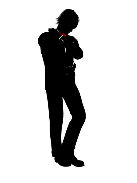 Man in een smoking silhouet — Stockfoto