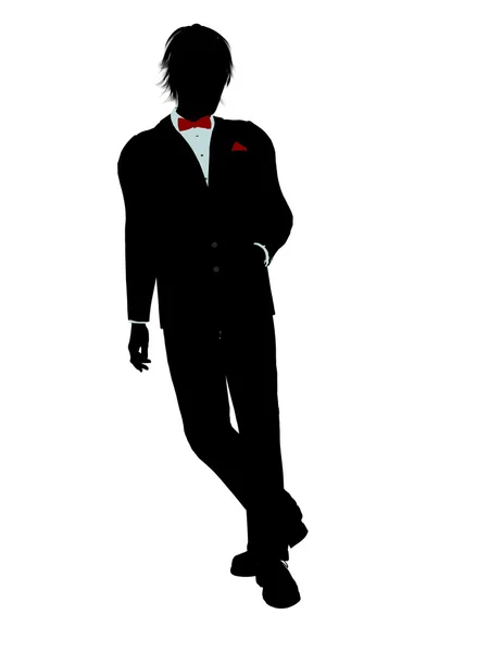 Man in een smoking silhouet — Stockfoto