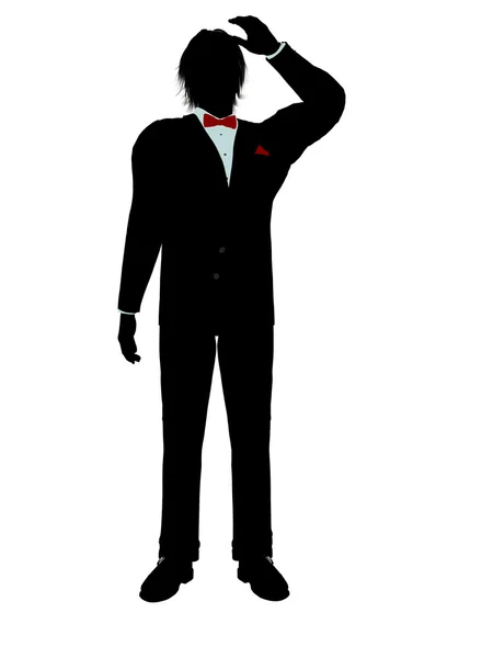 Man in a Tuxedo Silhouette — Stock Photo, Image