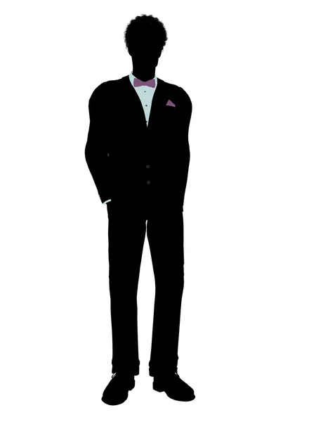 African American Man in a Tuxedo Silhouette — Stock Photo, Image