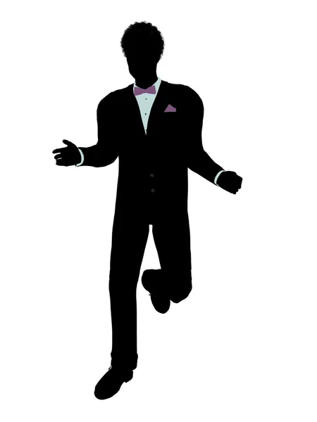 African American Man in a Tuxedo Silhouette — Stock Photo, Image