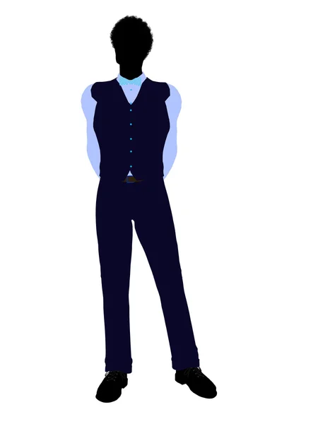 Afrikaanse Amerikaanse bedrijfsleven man silhouet — Stockfoto