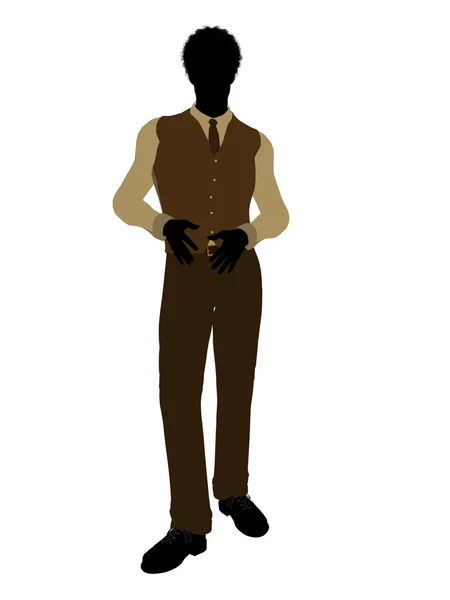 Afrikaanse Amerikaanse bedrijfsleven man silhouet — Stockfoto