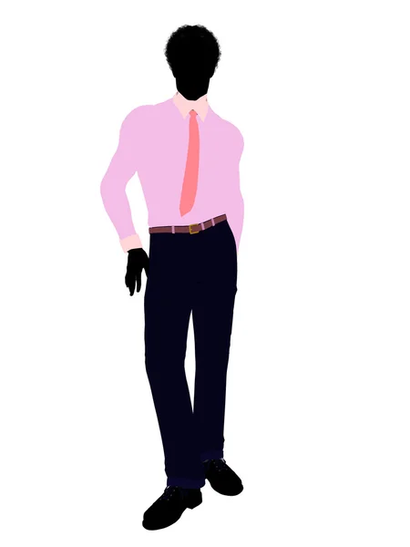 African American Business Man Silhouette — Stock Photo, Image