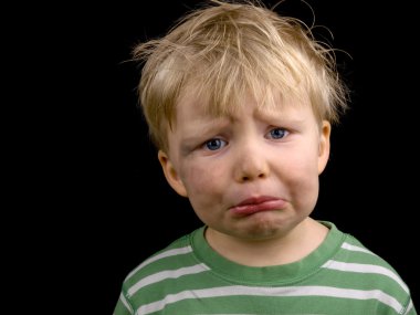 Very sad little boy clipart