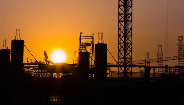 The view of construction site during the — Stock Photo, Image
