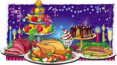 Holiday dinner clipart