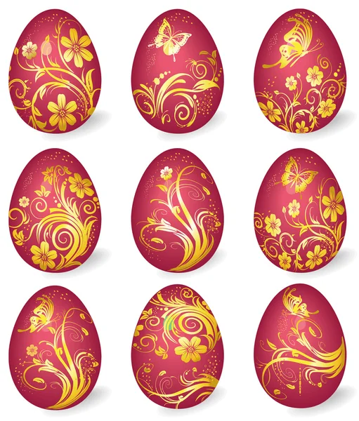 Collection of Easter eggs — Stock Vector