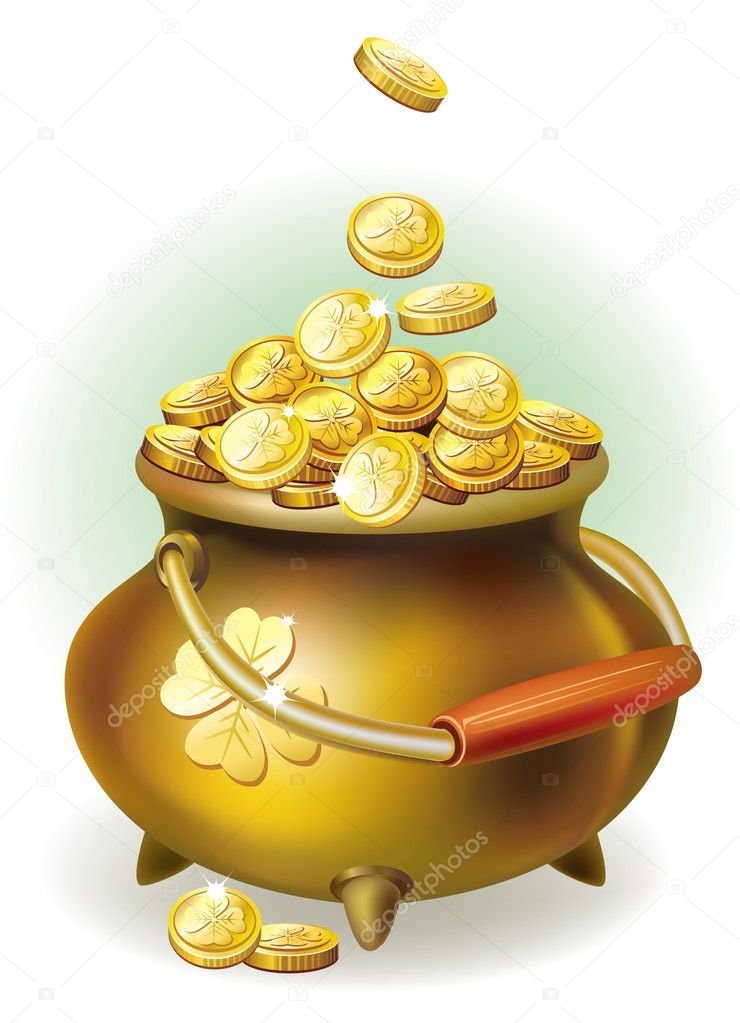 Magic pot with gold coin