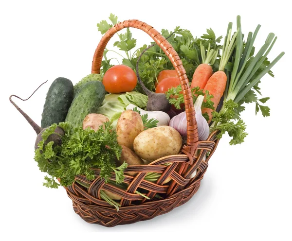 Kosár zöldségekkel — Stock Fotó