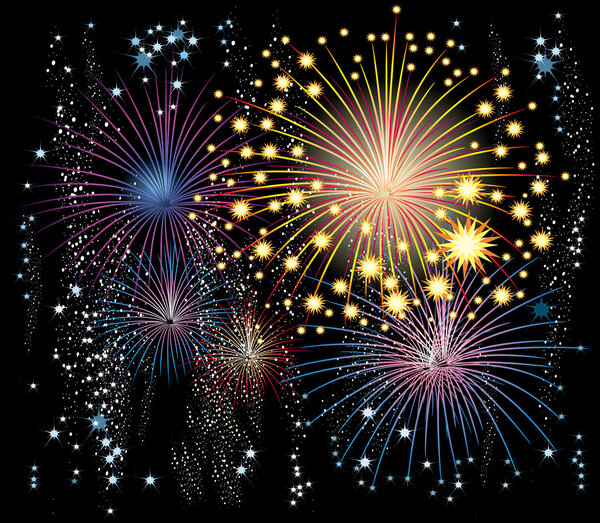 Векторный фейерверк в небе
