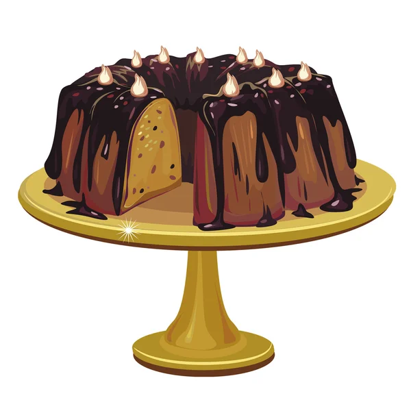 Chocolate cake — Stock Vector