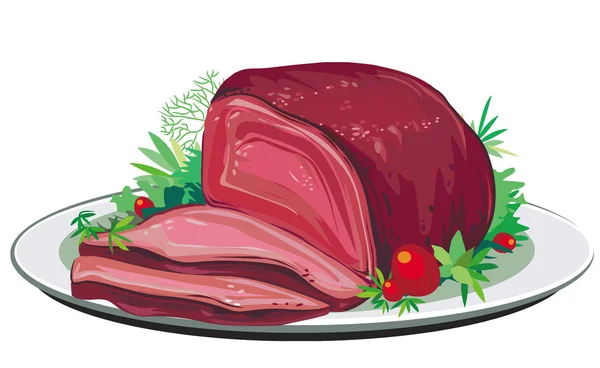 Carne di maiale arrosto — Vettoriale Stock