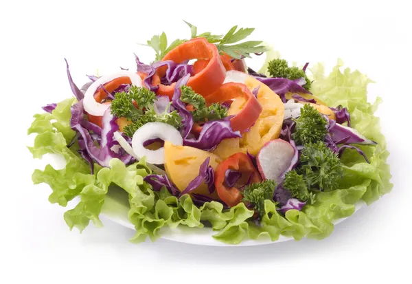 Kolorowe sałatki z warzyw mieszanych — Zdjęcie stockowe