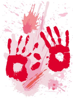 Bloods grunge texture with hands clipart