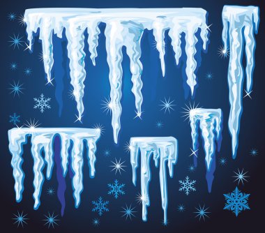 Set of vector icicles for design clipart