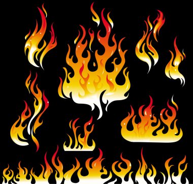 Fire graphic elements clipart