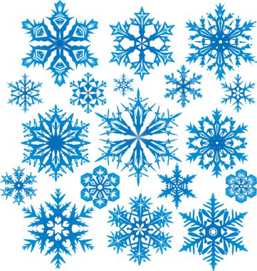 Vector set of snowflakes clipart