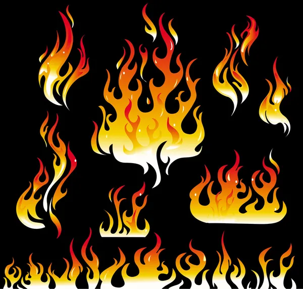 Tűz grafikai elemek — Stock Vector