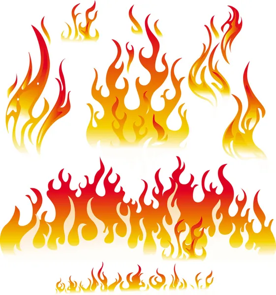 Elementi grafici fuoco — Vettoriale Stock