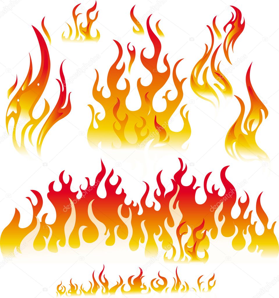Fire graphic elements