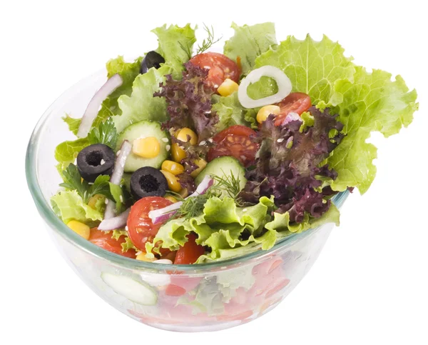Salada verde jogada — Fotografia de Stock