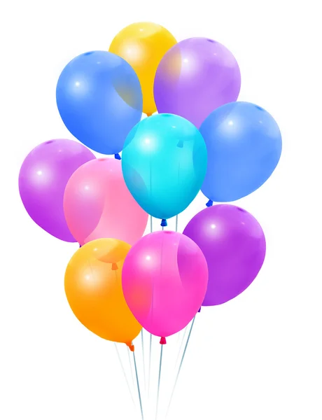 Gekleurde ballonnen op een witte achtergrond — Stockfoto