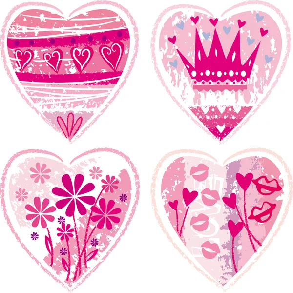 Coração rosa de Valentim — Vetor de Stock