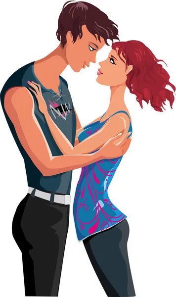 Jeune couple d'amour — Image vectorielle