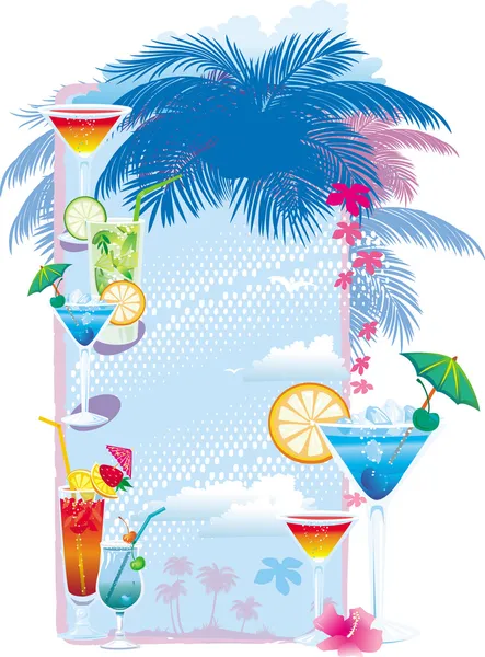 Sjabloon ontwerpen van cocktailkaart — Stockvector
