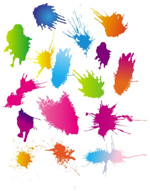 Color paint splashes clipart