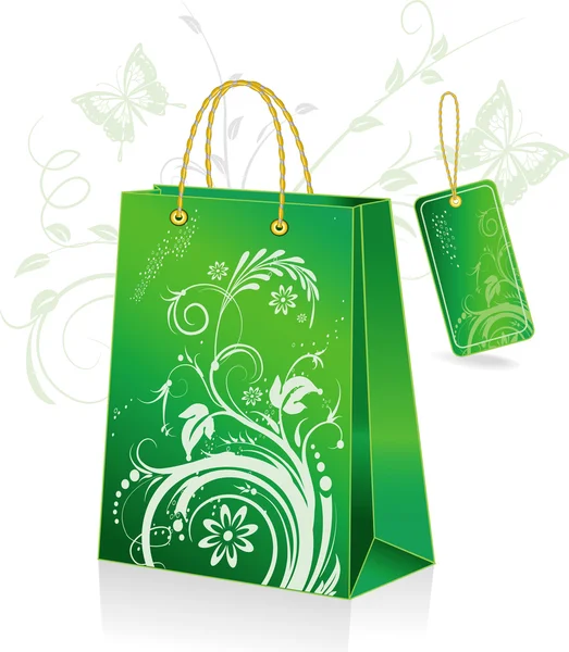 Green shopping bag — Stock Vector