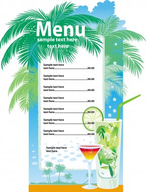 Template designs of cocktail menu clipart