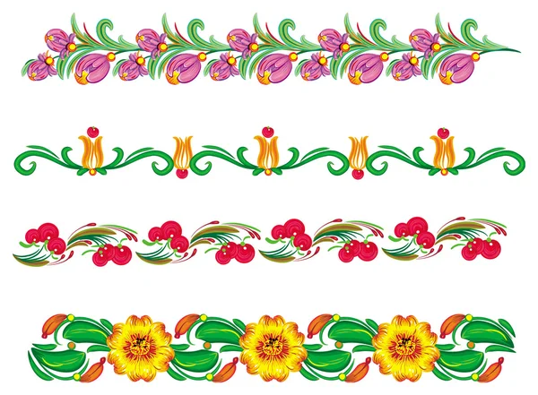 Bordure des éléments floraux — Image vectorielle