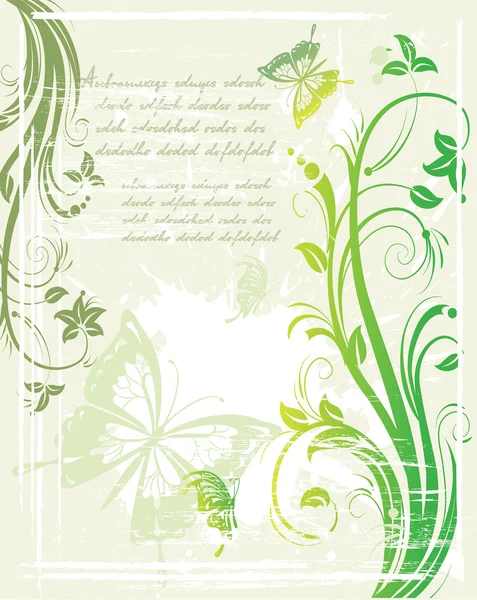 Green floral background — Stock Vector