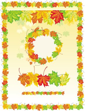 Colorful frame from maple leaves clipart