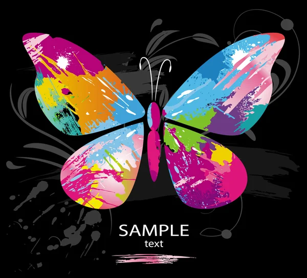 Papillon des éclaboussures de couleur — Image vectorielle
