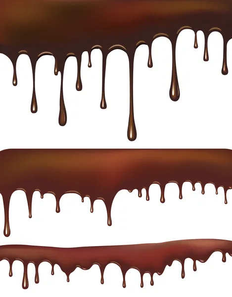 Ensemble de gouttes de chocolat — Image vectorielle